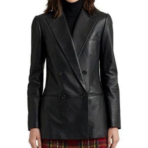 RALPH LAUREN Double-Breasted Lambskin Blazer NWT